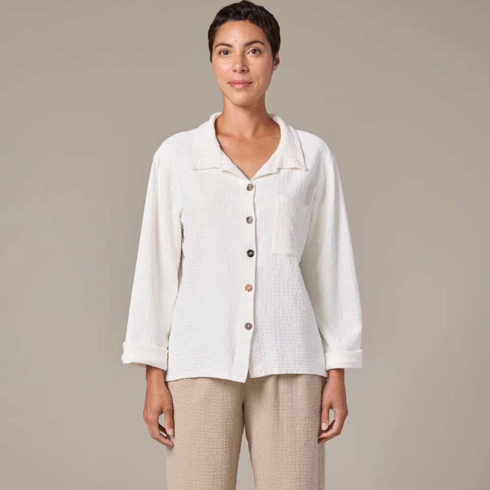 CUT LOOSE Pucker Doublecloth Crop Jacket - 2248935